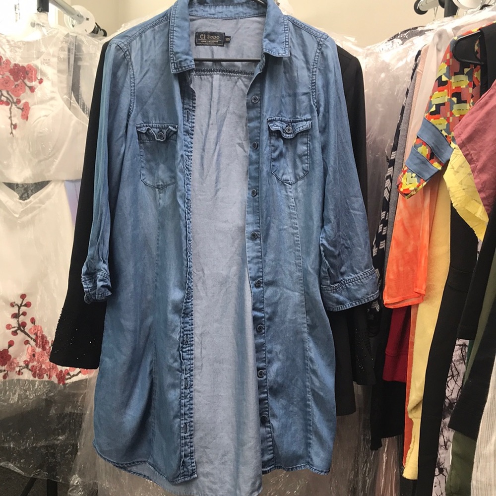 🔥 Ci Sono by Cavalini Small Denim Shirt Dress🔥